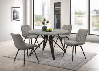 Neil Dining Set 5Pc 193801 in Concrete & Black by Coaster [CRDS-193801 Neil]