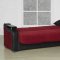 Halic Red Fabric 3PC Living Room Set w/Vinyl Details