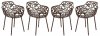 Devon Set of 4 Indoor/Outdoor Chairs DCA23BR -Brown - LeisureMod