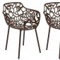 Devon Set of 4 Indoor/Outdoor Chairs DCA23BR -Brown - LeisureMod