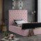 Bliss Bed in Pink Velvet Fabric by Meridian w/Options