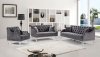 Roxy Sofa 635 in Grey Velvet Fabric by Meridian w/Options