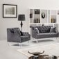 Roxy Sofa 635 in Grey Velvet Fabric by Meridian w/Options