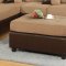 Mocha Fabric Modern Two-Tone Sectional Sofa w/Bycast Base