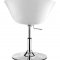 White Fiberglass Modern Swivel Chair w/Black Velour Cushion