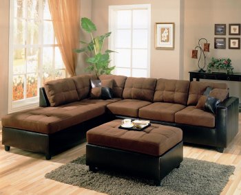 Two-Tone Chocolate & Dark Brown Modern Sectional Sofa [CRSS-500655-Harlow]