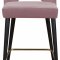 Kelly Counter Stool 791 Set of 2 Pink Velvet Fabric by Meridian