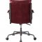 Haggar Office Chair 92536 Vintage Red Top Grain Leather by Acme