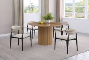 Bradbury Dining Set 5Pc 17350 Natural by Coaster w/Beige Chairs