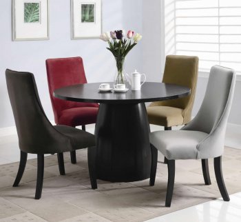 Black Satin Finish Modern 5Pc Dining Set w/Optional Color Chairs [CRDS-101590-Amhurst]