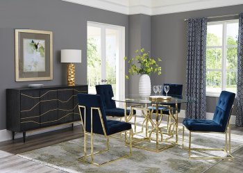 Starlight Dining Room Set 192641 in Brass by Coaster [CRDS-192641-Starlight Ink Blue]