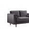 Emily Sofa 625 in Grey Velvet Fabric by Meridian w/Options