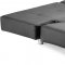 Black Leatherette Modern Convertible Sofa Bed with Folding Arms