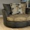 Two-Tone Kalahari Ash Fabric Modern Sectional Sofa w/Ottoman