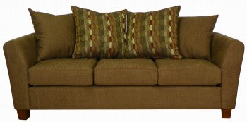 Chestnut Fabric Modern Loveseat and Sofa Set w/Options [PMS-4800-Chestnut]