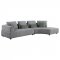 Toscano Sectional Sofa 504075 in Gray Fabric by Coaster