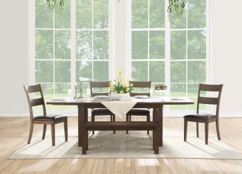 Nabirye Dining Room Set 5Pc 73160 in Dark Oak by Acme w/Options [AMDS-73160-Nabirye]