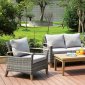 Monica Outdoor Patio Set CM-OS2586 in Gray Wicker w/Options