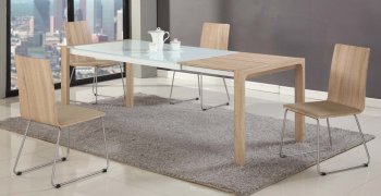 Alicia Dining Table in Light Oak & White by Chintaly w/Options [CYDS-Alicia]