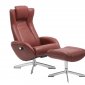 Maya Chair & Ottoman in Red Leather by J&M Furniture