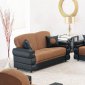 Two-Tone Chocolate Brown & Black Modern Convertible Sofa Bed