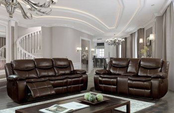 Pollux Reclining Sofa CM6981BR Brown Leatherette w/Options [FAS-CM6981BR Pollux]