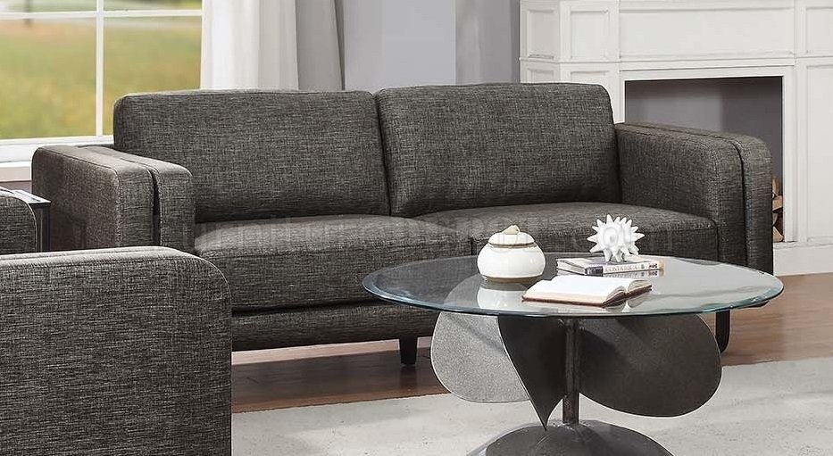 Winona Sofa & Loveseat Set 508201 in Dark Brown Fabric Coaster