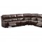 Ruth Motion Sectional Sofa CM6783BR in Brown Leather Match