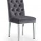 Juno Dining Chair 732 Set of 2 in Grey Velvet Fabric by Meridian