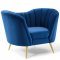 Opportunity Sofa in Navy Velvet Fabric by Modway w/Options