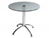 Clear Glass Top & Metal Base Modern Round Bistro Table