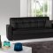 Lego Sofa Bed in Black Bonded Leather by Rain w/Optional Items