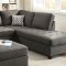 F6988 Sectional Sofa in Ash Black Fabric by Boss