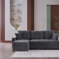 Mocca Sectional Sofa in Selma Gray Fabric by Bellona