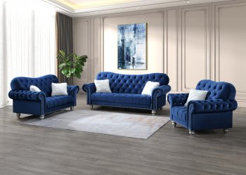 U4422 Sofa in Navy Velvet by Global w/Options [GFS-U4422 Navy]