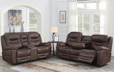 Hemer Motion Sofa 603331PP in Chocolate by Coaster w/Options