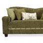 Green Fabric Casual Contemporary Living Room Sofa w/Wooden Legs