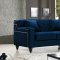 Harley Sofa 616 in Navy Velvet Fabric by Meridian w/Options