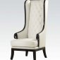 59128 Pedro Accent Chair in White PU by Acme w/Black Frame