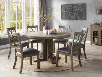 Raphaela Dining Table DN00984 Weathered Cherry - Acme w/Options [AMDS-DN00984 Raphaela]