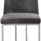 Heidi Dining Chair 728 Set of 2 Grey Velvet Fabric by Meridian