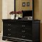 Black Finish Quintessential Louis Philippe Bedroom w/Sleigh Bed