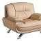 405 Loveseat & 2 Chairs Set in Beige & Brown Leather by ESF