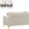 Naomi Sofa 633 in Cream Velvet Fabric by Meridian w/Options