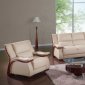 Cappuccino Leather Match Modern Sofa & Loveseat Set w/Options