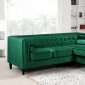 Taylor Sectional Sofa 643 in Green Velvet Fabric by Meridian