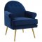 Revive Accent Chair in Navy Velvet Fabric by Modway