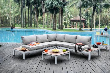 Winona CM-OS2580GY Outdoor Patio Sofa & Ottoman Set w/Options [FAOUT-CM-OS2580GY-Winona]