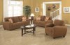 Dark Tan Fabric Modern Sofa & Loveseat Set w/Optional Items