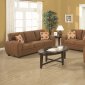 Dark Tan Fabric Modern Sofa & Loveseat Set w/Optional Items